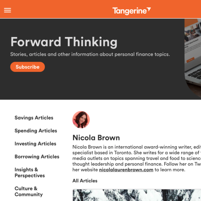 Project: Tangerine Thought Leadership Blog